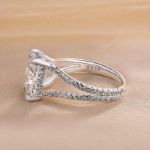 Picture of Unique Split Shank Radiant Cut Engagement Ring In Sterling Silver