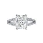 Picture of Unique Split Shank Radiant Cut Engagement Ring In Sterling Silver