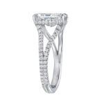 Picture of Unique Split Shank Radiant Cut Engagement Ring In Sterling Silver