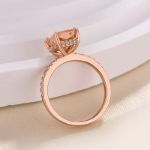 Picture of Stunning Rose Gold Radiant Cut Champagne Engagement Ring For Women