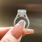 Picture of Stunning Cushion Cut Women's Engagement Ring In Sterling Silver