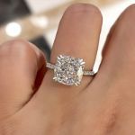 Picture of Stunning Cushion Cut Women's Engagement Ring In Sterling Silver