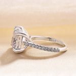 Picture of Stunning Cushion Cut Women's Engagement Ring In Sterling Silver