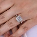 Picture of Stunning Cushion Cut Women's Engagement Ring In Sterling Silver