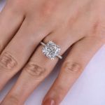 Picture of Stunning Cushion Cut Women's Engagement Ring In Sterling Silver