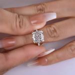 Picture of Stunning Cushion Cut Women's Engagement Ring In Sterling Silver