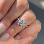 Picture of Classic 6 Prong Round Cut Simulated Diamonds Engagement Ring In Sterling Silver