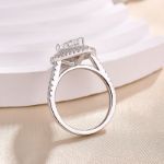 Picture of Double Halo Pear Cut Engagement Ring for Women In White Gold