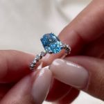 Picture of Elegant Oval Cut Aquamarine Blue Engagement Ring In Sterling Silver