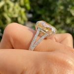 Picture of Gorgeous Cushion Cut Yellow Sapphire Engagement Ring In Sterling Silver