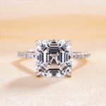 Picture of Elegant Asscher Cut Women's Engagement Ring In Sterling Silver