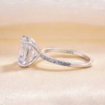 Picture of Elegant Asscher Cut Women's Engagement Ring In Sterling Silver