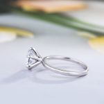 Picture of Classic Round Cut Solitaire Engagement Ring for Her In White Gold