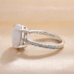 Picture of Elegant Oval Cut Opal Stone Engagement Ring In Sterling Silver