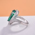 Picture of Luxurious Pear Cut Paraiba Tourmaline Engagement Ring In Sterling Silver