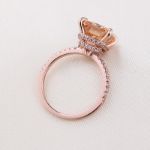 Picture of Rose Gold 3.5 Carat Champagne Stone Cushion Cut Engagement Ring