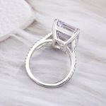 Picture of Luxurious Split Shank Emerald Cut Engagement Ring In Sterling Silver