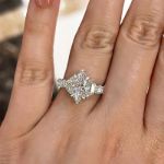 Picture of Stunning Marquise Cut Three Stone Engagement Ring In Sterling Silver