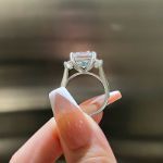 Picture of Exclusive Asscher Cut Three Stone Women's Engagement Ring In Sterling Silver