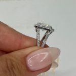 Picture of Unique Halo Split Shank Radiant Cut Engagement Ring In Sterling Silver