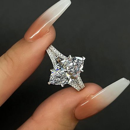 Picture of Stunning Split Shank Marquise Cut Women's Engagement Ring In Sterling Silver