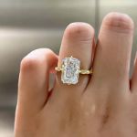 Picture of Vintage Yellow Gold Radiant Cut Engagement Ring In Sterling Silver