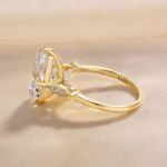 Picture of Vintage Yellow Gold Radiant Cut Engagement Ring In Sterling Silver