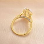 Picture of Vintage Yellow Gold Radiant Cut Engagement Ring In Sterling Silver