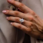 Picture of Stunning Oval Cut Simulated Diamond Engagement Ring In Sterling Silver