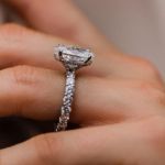 Picture of Stunning Oval Cut Simulated Diamond Engagement Ring In Sterling Silver