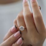 Picture of Rose Gold Classic Round Cut Solitaire Women's Engagement Ring In Sterling Silver