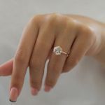 Picture of Rose Gold Classic Round Cut Solitaire Women's Engagement Ring In Sterling Silver