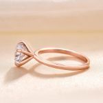 Picture of Rose Gold Classic Round Cut Solitaire Women's Engagement Ring In Sterling Silver