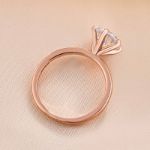 Picture of Rose Gold Classic Round Cut Solitaire Women's Engagement Ring In Sterling Silver