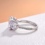 Picture of Stunning Cushion Cut Three Stone Engagement Ring In Sterling Silver