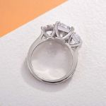 Picture of Stunning Cushion Cut Three Stone Engagement Ring In Sterling Silver