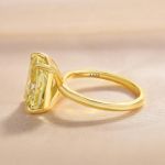 Picture of Stunning Yellow Gold Cushion Cut Yellow Sapphire Engagement Ring In Sterling Silver