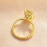 Picture of Stunning Yellow Gold Cushion Cut Yellow Sapphire Engagement Ring In Sterling Silver