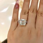 Picture of Stunning Asscher Cut Women's Engagement Ring In Sterling Silver