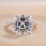 Picture of Stunning Asscher Cut Women's Engagement Ring In Sterling Silver