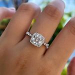 Picture of Stunning Halo Cushion Cut Engagement Ring In Sterling Silver