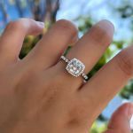 Picture of Stunning Halo Cushion Cut Engagement Ring In Sterling Silver