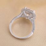 Picture of Sparkle Halo Cushion Cut Engagement Ring In Sterling Silver