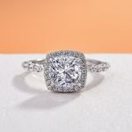 Picture of Stunning Halo Cushion Cut Engagement Ring In Sterling Silver