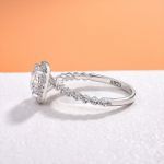 Picture of Stunning Halo Cushion Cut Engagement Ring In Sterling Silver