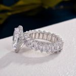 Picture of Luxurious Halo Oval Cut Engagement Ring In Sterling Silver