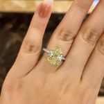 Picture of luxurious Two-Tone Pear Cut Yellow Sapphire Engagement Ring In Sterling Silver