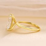 Picture of Gorgeous Yellow Gold Elongated Radiant Cut Engagement Ring In Sterling Silver