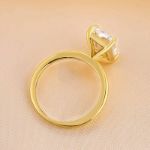 Picture of Gorgeous Yellow Gold Elongated Radiant Cut Engagement Ring In Sterling Silver