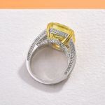 Picture of Luxurious Cushion Cut Yellow Sapphire Engagement Ring In Sterling Silver